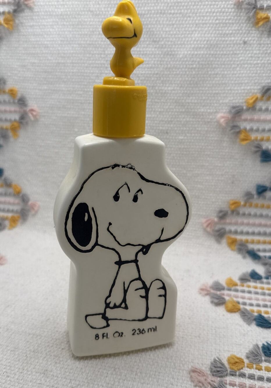 Vintage Snoopy Conditioner Bottle (EMPTY BOTTLE) w/ Woodstock lid